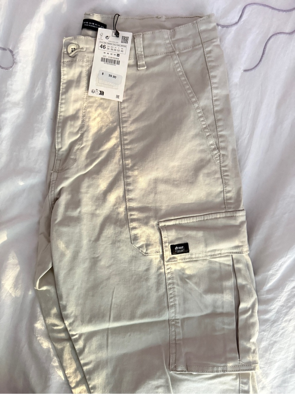 BRAND NEW WITH TAGS Men’s Zara Light Tan Cargo Pants